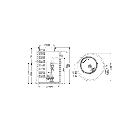 Moduł techniczny przepompowni Aqualift F XL Mono z szafka Comfort z pompą STZ 5200-S1 poj. 820l