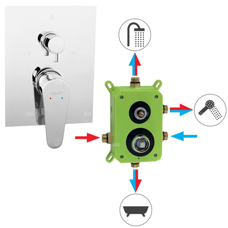 Bateria podtynkowa FERRO ALGEO 3-funkcyjna, kolor chrom