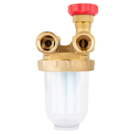 Filtr olejowy AFRISO Z 1/2 - 500 Si dwururowy fi 1/2'' x 1/2'' GW x GW, z wkładem plastikowym, maks. przepływ 310 l/h