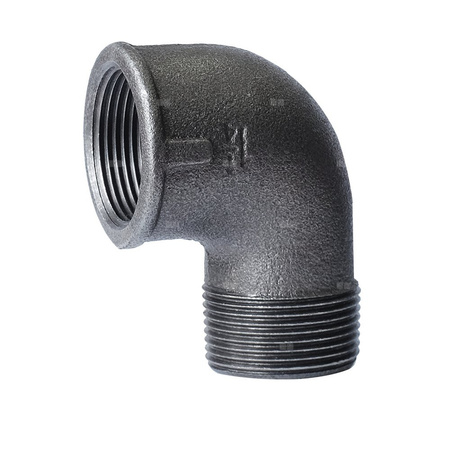 Kolano nakrętno-wkrętne czarne 1/2'' A4 STRONG