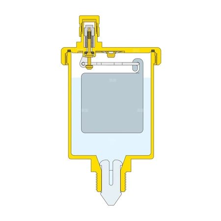 Odpowietrznik automatyczny CALEFFI do instalacji solarnych bez zaworu odcinającego GZ mosiądz chromowany fi 1/2''