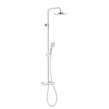 MOZA DESZCZOWNIA WANNOWA Z DŁUŻSZYM DRĄŻKIEM, Z BATERIĄ NATRYSKOWĄ TERMOSTATYCZNĄ, CHROM