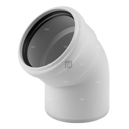 Kolano 45' MAGNAPLAST SKOLAN safe dBB, PP (biały), DN 110 (wz x ww), do kanalizacji