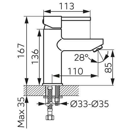 FIESTA bateria umywalkowa stojąca, złoty