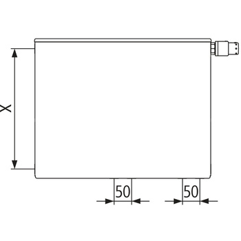 Grzejnik płytowy typ 12 KERMI X2 Plan-Vplus, lewy, z osłoną wym. 305 x 1405 mm, kolor biały, moc 923 W