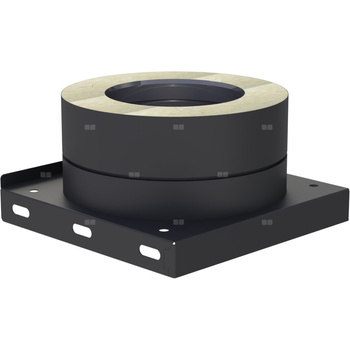 Płyta fundamentowa fi 200mm z odpływem skroplin w dół (nypel 1/2") lakierowana na czarno w dół (nypel 1/2") lakierowana na czarno