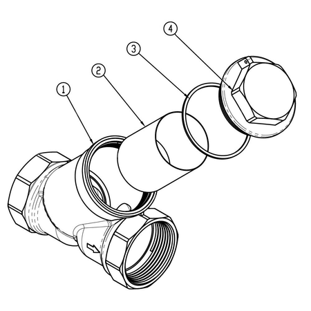 Filtr skośny siatkowy, nakrętno-nakrętny, DN25, G1