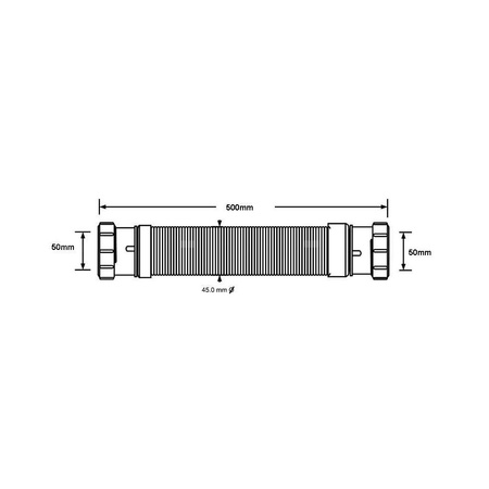 Złączka montażowa elastyczna L-500mm z końcówkami 2"x2"