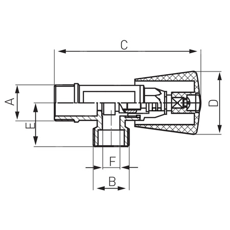 Zawór wodny FERRO Grzybkowy ze złączką do rury miedzianej fi10 mm GZ 1/2'' x GZ 3/8''