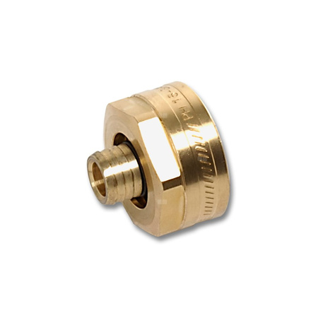 Przejściówka SANHA DKHV VPE trzyczęściowy, mosiądz (niklowanie), 1'' x 26 mm (GW x zw)