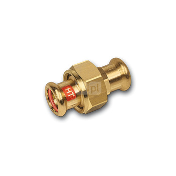 Śrubunek SANHA Press Solar trzyczęściowy, miedź, 35 mm (zw x zw)