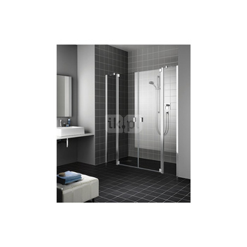 Kermi drzwi wahadłowe Raya PTF 1230x 2000 GAK: 1185-1235 srebro wysoki połysk, szkło ESG przezroczyste z Clean