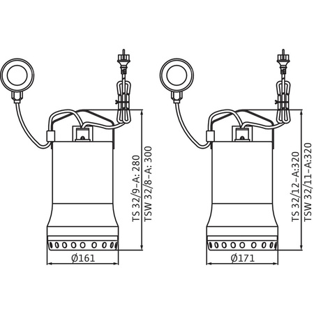 Pompa zanurzeniowa do ścieków WILO Drain TS/TSW 32/8A stal nierdzewna 1 x  230 V, moc 0.5 W 50 Hz, przewód 10 m