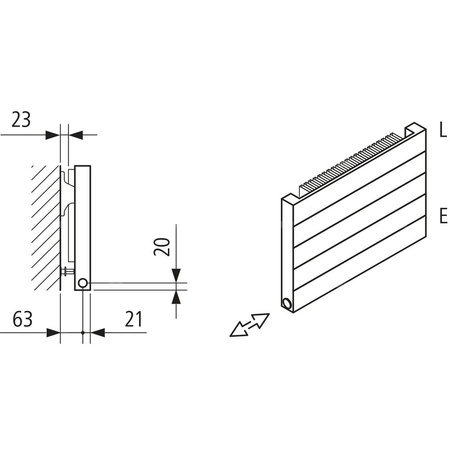 Grzejnik płytowy typ 11 KERMI HHN wym. 490 x 800 mm, kolor biały, moc 724 W