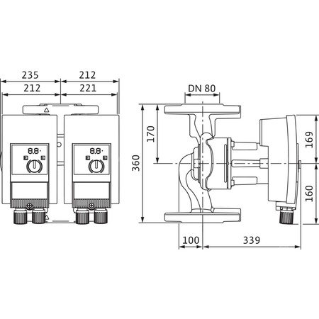 Pompa obiegowa WILO Yonos MAXO-D 80/0,5-12 PN6 1 x 230 V 50/60 Hz, PN 6/6bar