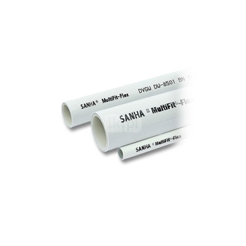 Rura PE-RT I/AL/PEHD-Xc SANHA MultiFit Flex 16 mm x 2 mm kolor biały izolacja: 13 mm, izolacja kolor szary - kręgi 75 m wielowarstwowa gładka