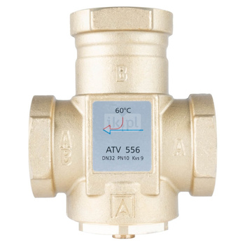 Zawór temperaturowy ATV 556, DN32, Rp1 1/4", kvs 9, 60°C