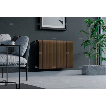 Grzejnik żeberkowy KFA Armatura ADR500/10 aluminium, podłączenie boczne 570 x 805 mm, kolor miedziany