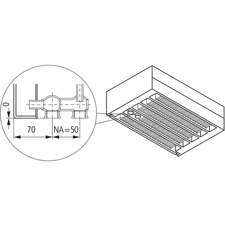 Konwektor Kermi V-Konvektor Typ32 BH70x133x700mm QN415, weiß, 6 bar, m. Abd., Vent. re