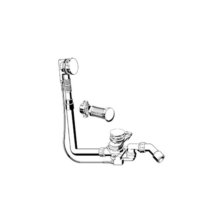 Multiplex Trio F-komplet odpływowo-przelewowy nr wzoru 6145.4 DN: 40/50 długość cięgna Bowdena: 560 L: 100–260 H: 180–350 wanna standardowa