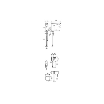 Bateria umywalkowa XERIS E-T 230V, chrom elektroniczna z termostatem typ HDM, mid