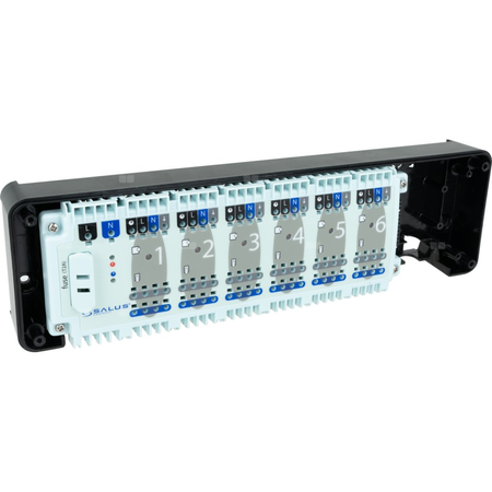 SALUS StartPack Premium - zestaw przewodowego sterowania ogrzewaniem podłogowym z zarządzaniem przez Internet: KL06-M, PL07, UG800, 4 xSQ610