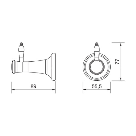 RETRO wieszak pojedynczy, chrom