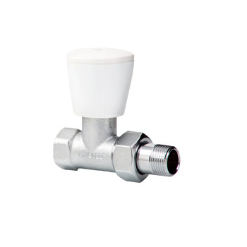 Zawór grzejnikowy ARCO TEIDE PLUS prosty, połączenie 1/2'' x 1/2'' (chrom) biały