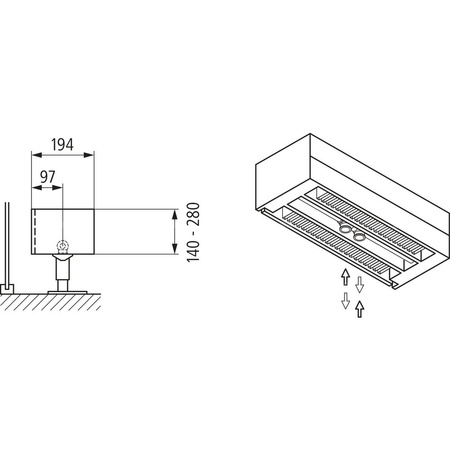 Konwektor Kermi Kon m. Str. Typ33 BH280x194x2600mm QN4108, weiß, 6bar, o. Abd., AB Uni.