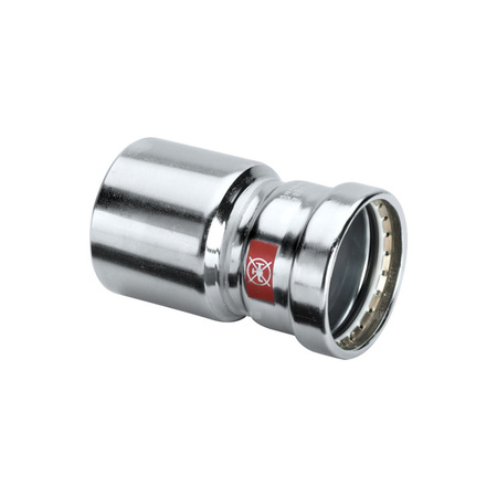 Złącze Prestabo VIEGA 11151LF redukcja jednoczęściowy, stal (ocynk galwaniczny/elektrolityczny) / stal (ocynk), 64 mm x 54 mm (kw x mz), 110 mm, (głębokość: 71 mm) z uszczelką