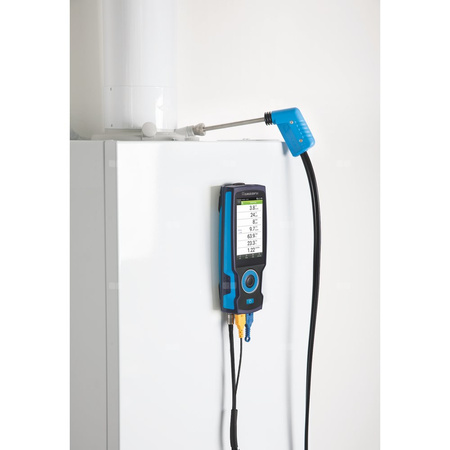 Sensor O2, CO/H2, pomiar ciągu kominowego, analizator spalin AFRISO EUROLYZER S1 standard, bez drukarki, z walizką