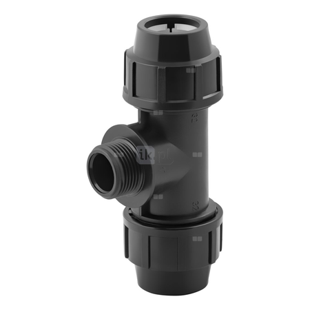 Trójnik skręcany z gwintem zewnętrznym do rur PE PN16 63 mm x 2 1/2