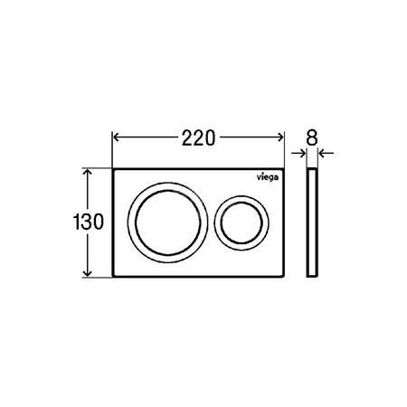 Przycisk uruchamiający do WC Prevista Visign for Style 20 nr wzoru 8610.1 płytka maskująca: tworzywo szt. chrom. klawisz: tworzywo szt. chrom.