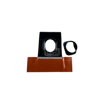 Płyta dachowa czarna powlekana osłona DN 100/60 x 125/80 o nachyleniu 25-45 st.