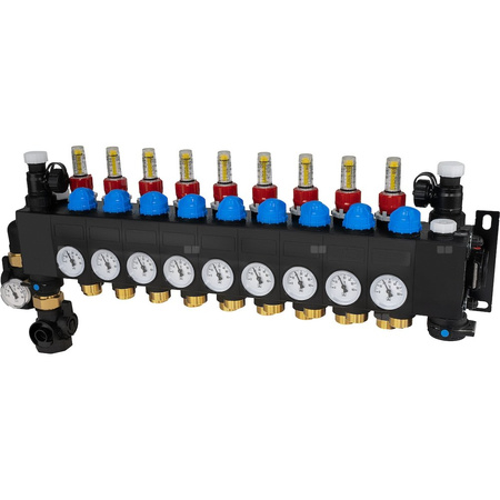 ProCalida CC 1 na 9 obiegów grzewczych, rotametry 0,75÷3,75 l/min