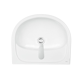 Umywalka Koło Solo, B50cm, H17cm, T42cm, z otworem na baterię, z przelewem