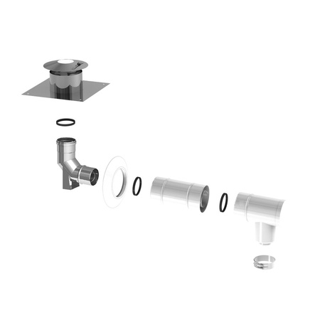 Pakiet powietrzno-spalinowy w szacht komina fi80/125mm (Kotły Beretta, CIAO GREEN, MYNUTE GREEN, EXCLUSIVE GREEN, MYNUTE BOILER GREEN, MYNUTE BOILER GREEN HE, QUADRA GREEN 25, CONICA GREEN 25, 15S, 25S, KOMPAKT GREEN 25, 16S, 25S, 35S, EXCLUSIVE GREEN HE 
