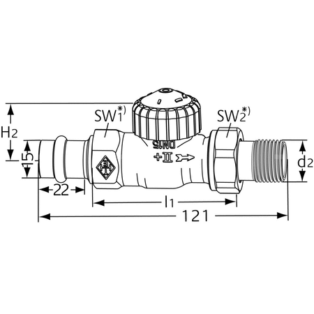 V-exact II DN 15, Viega, prosty 