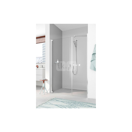 Kermi drzwi wahadłowe Raya 1OR 1400x 2000 BV: 1368-1408 srebro wysoki połysk, szkło ESG przezroczyste z Clean