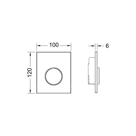 Przycisk spłukujący do stelaża do pisuaru (Mechaniczny) TECE loop tworzywo, kolor chrom mat