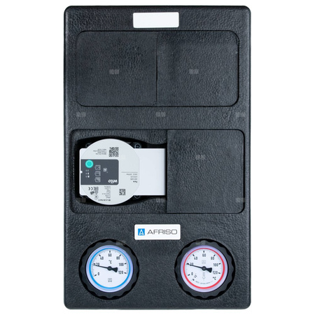 Grupa pompowa AFRISO PrimoTherm K 180-3 DN 25 GW 1'' x 1'', z zaworem mieszającym, z zaworem termostatycznym, z izolacją, z pompą obiegową Wilo Para SC 25/6