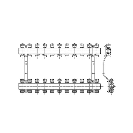 PHA-109A 11-obwodowy PN10 Rozdzielacz CuZn