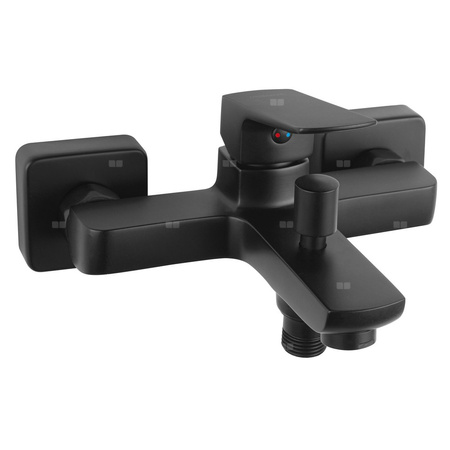 Bateria wannowa ścienna FERRO VITTO BLACK VERDELINE, kolor czarny