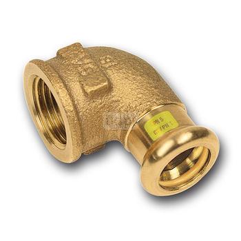 Kolano 90' SANHA Press Gas, miedź, 22 mm x 1/2'' (zw x GW)