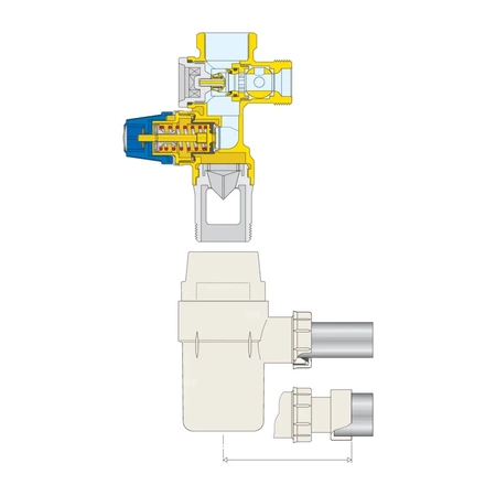 Hydrauliczna grupa bezpieczeństwa do zasobników c.w.u.  DN 20 (3/4")