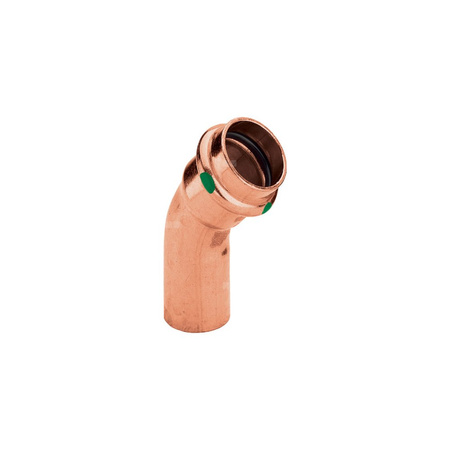 Łuk Profipress 45' VIEGA 24261 jednoczęściowy, Cu (stan surowy) / Cu (stan surowy), 22 mm (kw x mz) z uszczelką