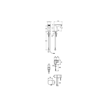 Bateria umywalkowa XERIS E 230V, chrom elektroniczna typ HDK, small