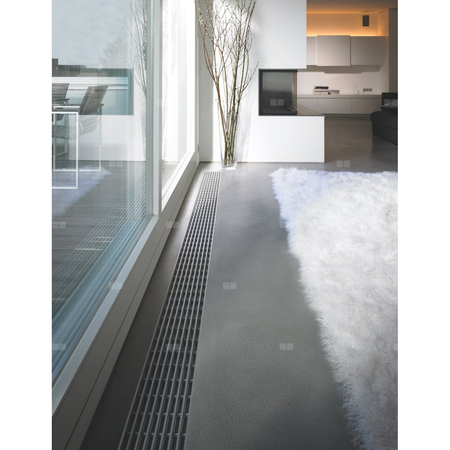 Grzejnik konwektorowy ZEHNDER Terraline, wym. 70 x 2200 mm, kolor czarny, moc 1845 W