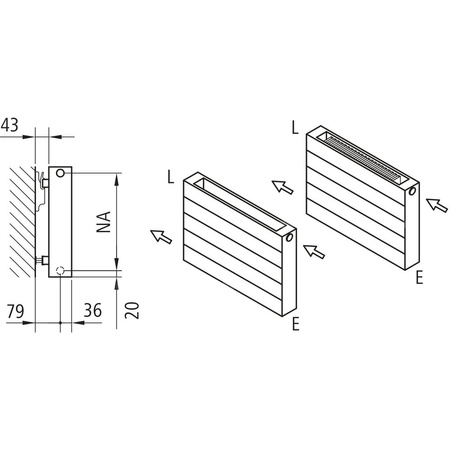 Grzejnik płytowy typ 22 KERMI HHN, z osłonami wym. 700 x 2600 mm, kolor biały, moc 4376 W