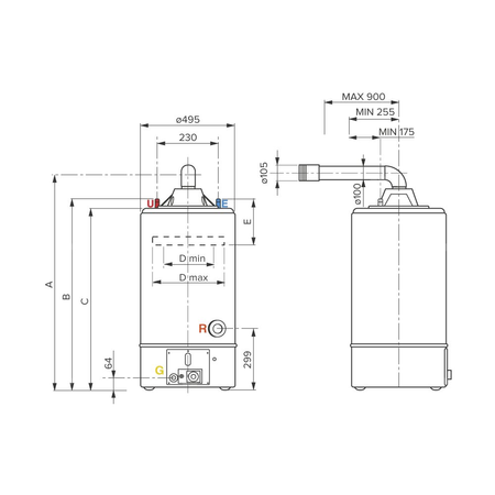 Gazowy pojemnościowy podgrzewacz S/SGA BF X 100 EE